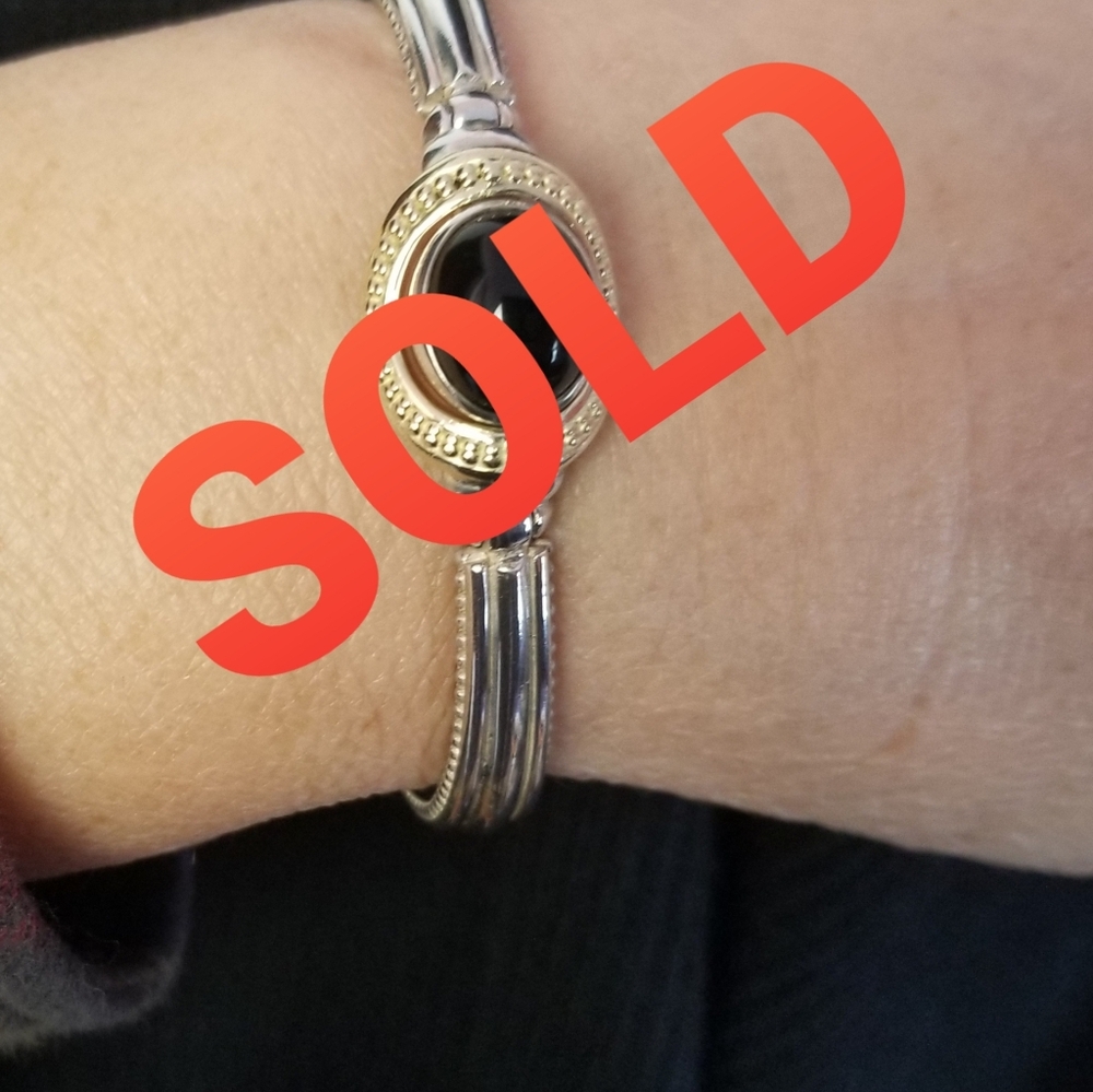 Vintage David Wysor Sterling Silver and 18k Gold Bracelet